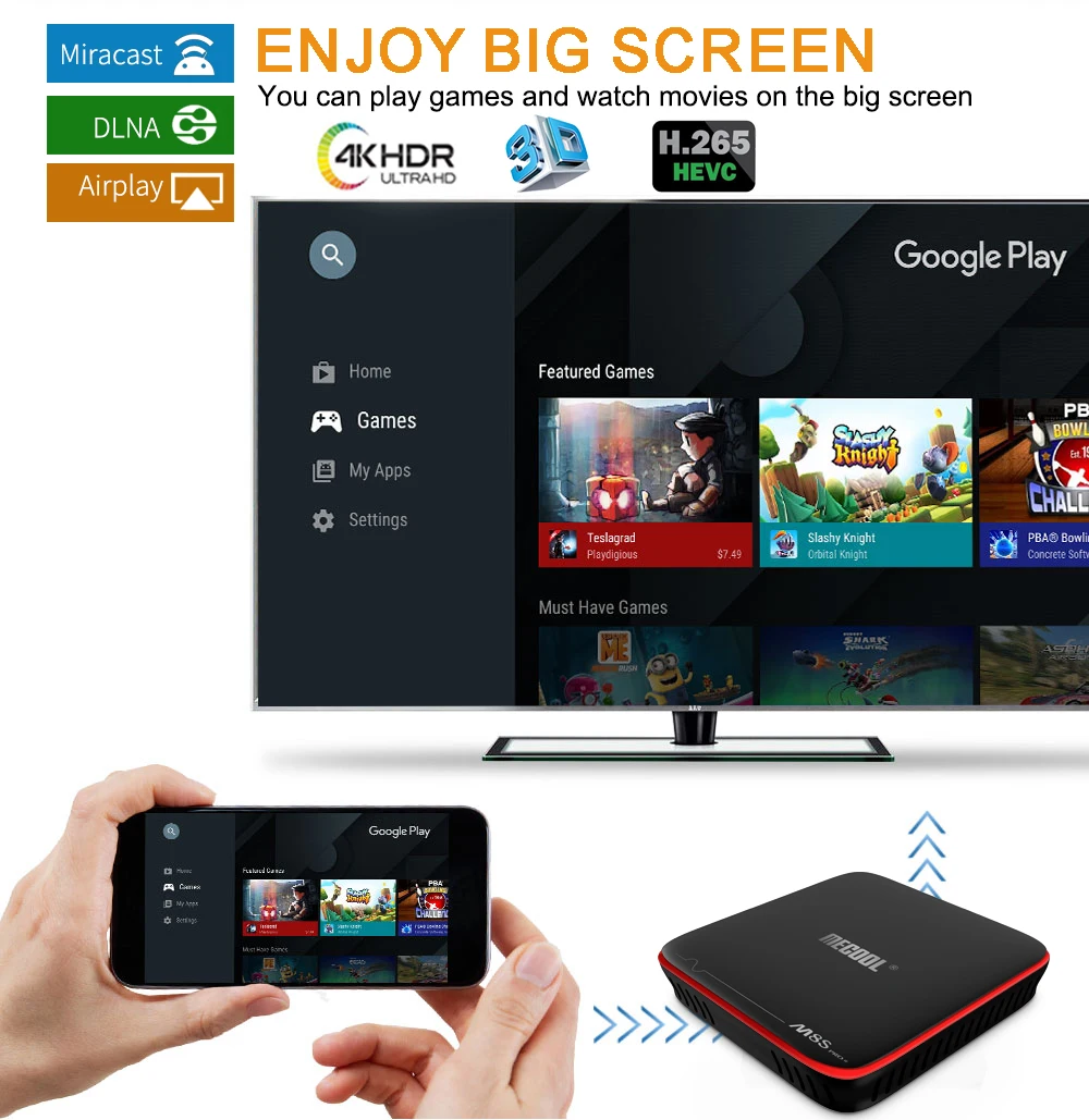 MECOOL M8S PRO W умные ТВ Box Android 7 1 Amlogic S905W 4 ядра 2 Гб оперативной памяти 16 встроенной ГБ 8