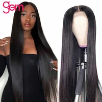 180 density straight lace front wig for black women long pre plucked gem hair brazilian hair 30 inch 4x4 closure wig