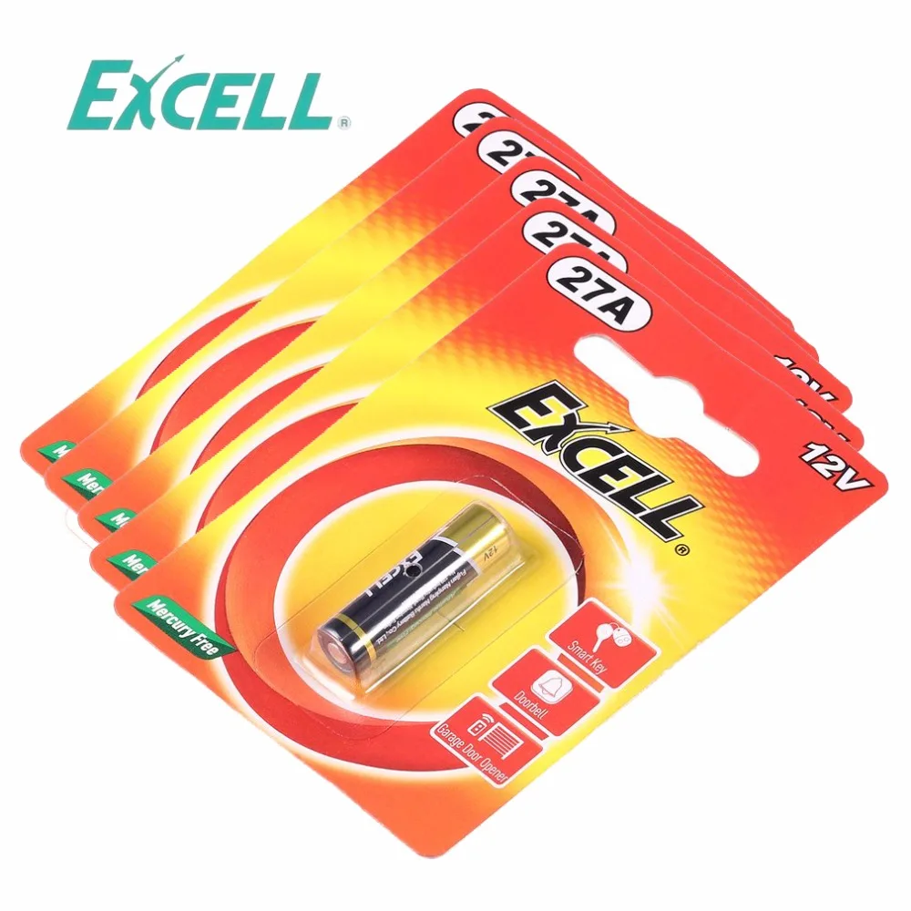 5 шт./компл. Excel 12V 27A не содержащая ртуть кнопочная ячейка отличной заменой Батарея
