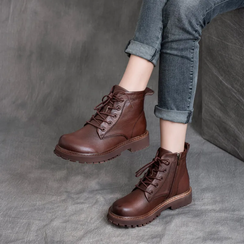 

Fashion Women Boots Rubber Large Platform Shoes Comfortable 2021 Flat Boot Female Round Casual Footwear