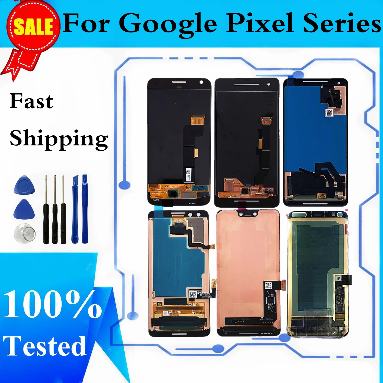 AMOLED For Google Pixel 2 2XL 3 4 XL LCD Display Touch Screen Digitizer Screen For Google Pixel 3 3XL LCD Screen Replacement