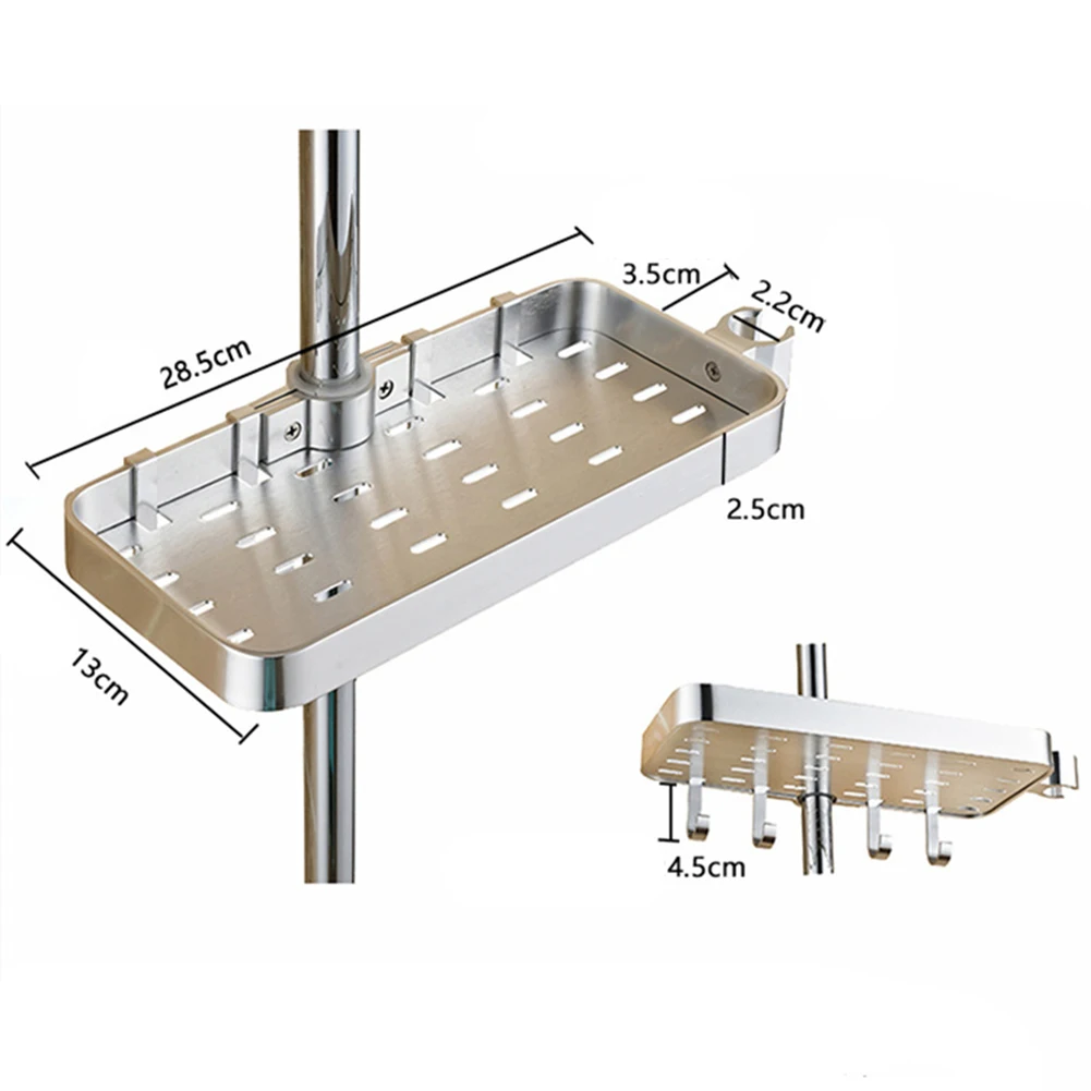 

Bathroom Shower Shelf Shower Storage No Drilling Pole Shelf Shampoo Holder Shower Rod Organizer Rack Bathroom Storage Rack