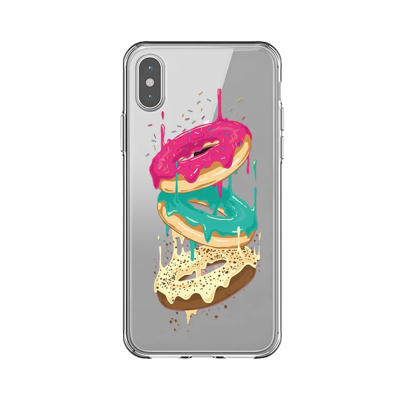 Чехол для телефона чехол iphone 11Pro Max мягкий силиконовый с изображением пончика