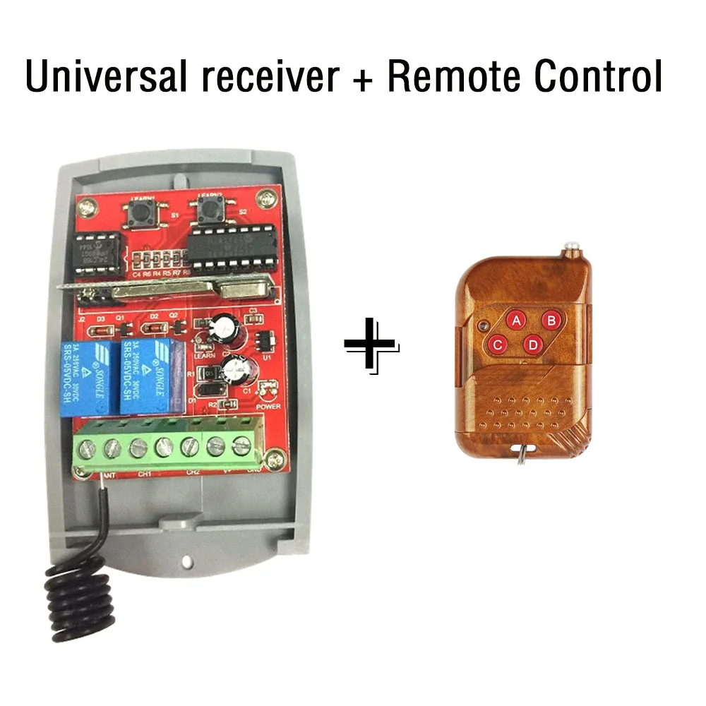 

433MHz Garage Remote Control Receiver Module Switch + 1527 Remote Control Wireless Transmitter Key Fob Command