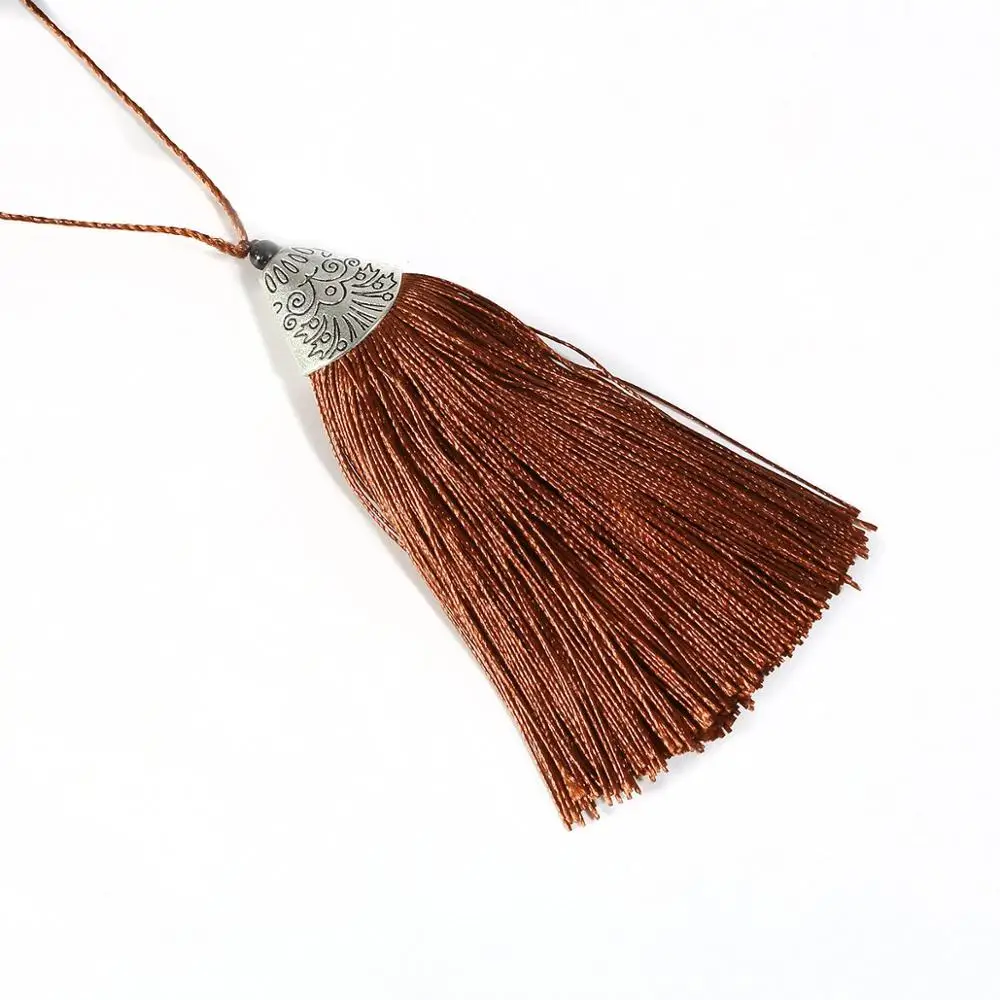 light brown 10 см шелковая кисточка с рыбьим ртом колпачок для DIY нитяная занавеска подвесная подвеска автомобиль сумка Украшение дома швейная поставка - Цвет: light brown