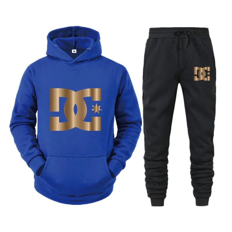 

Men's casual Hoodie, two pieces of street style loose casual trend versatile top and sanitary suit in autumn