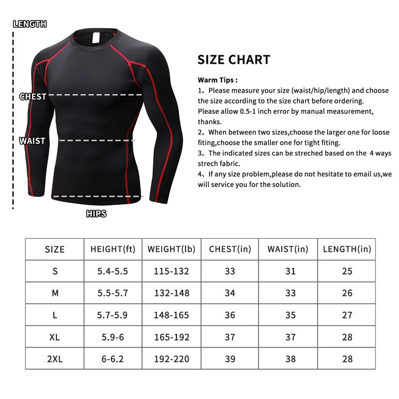 2021 Rashgard Mens Compression Running T-Shirts Long Sleeves Fitness Tight Sport T-Shirts Soccer Jersey Undershirt Sportswear