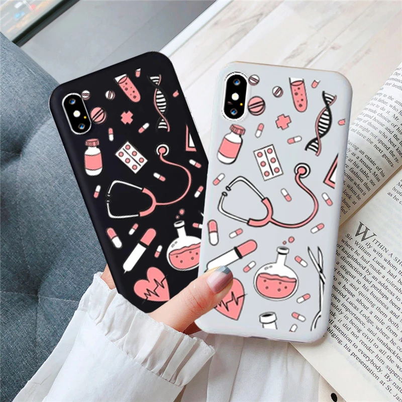 GYKZ мультфильм медицина доктор медсестра телефонные чехлы для iphone 11 Pro XS MAX XR X 7 6 6s 8
