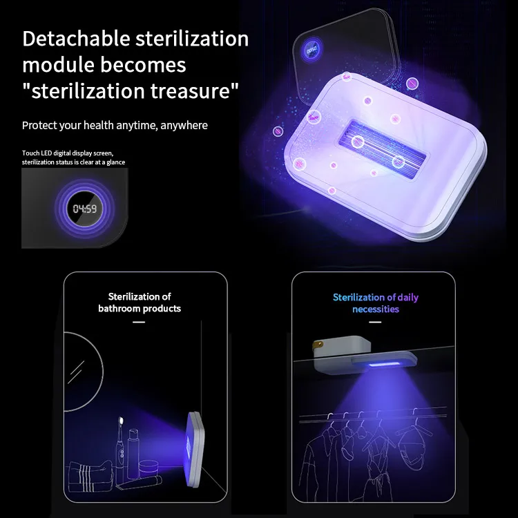 

Portable uv sanitizer box with Ozone Professional LED Light Sanitizing for Pacifier Beauty Tools Makeup Brushes