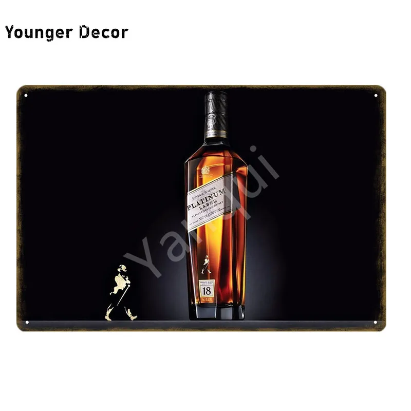Золотая этикетка Johnnie Walker металлические жестяные знаки для виски пива винтажный