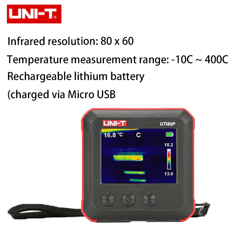 

UNI-T UTi80P Infrared Thermal Imager Portable High-resolution Mulitiple Palettes Quickly Identify The Hot Spot Location