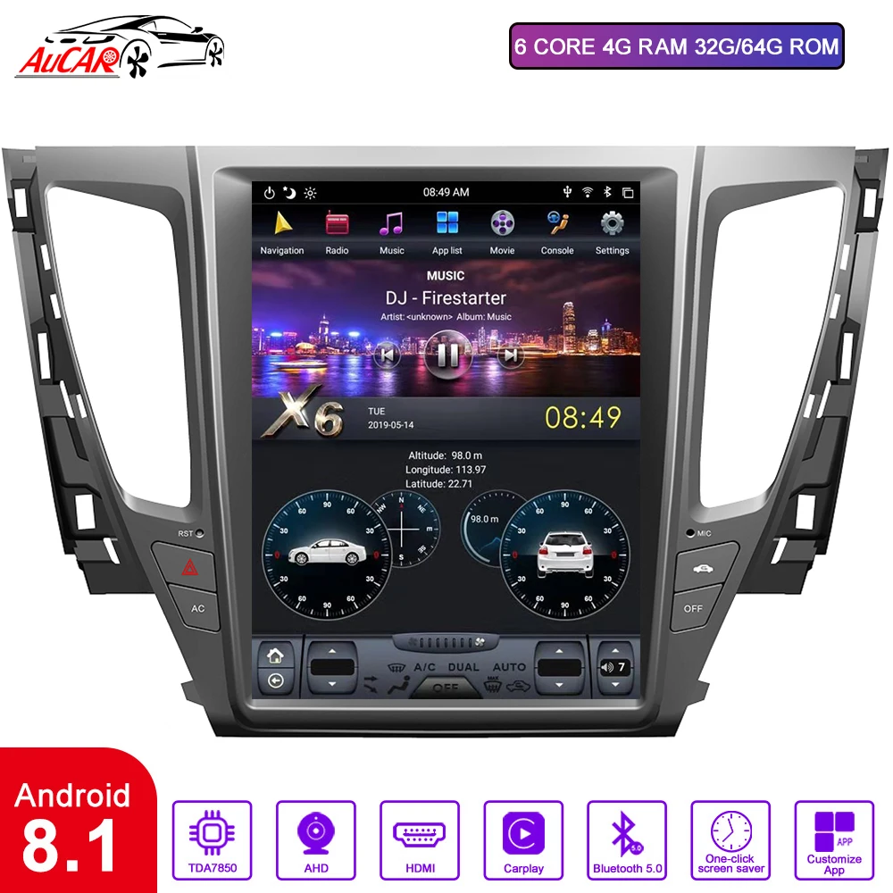 Tesla12.1 ''Android 8.1din автомобильное радио GPS навигация для Mitsubishi Pajero Sport 2016 2017 2018