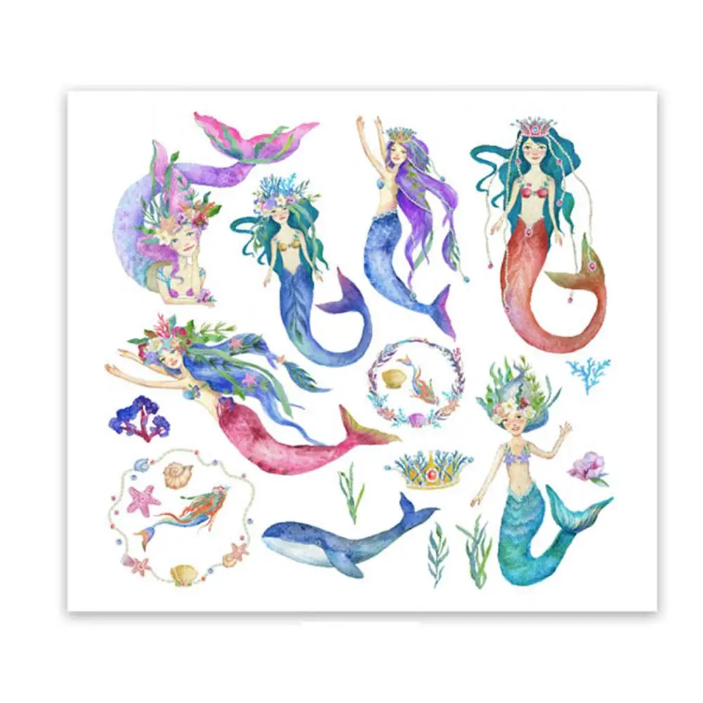 

Mermaid Princess Wall Stickers Cartoon Wallpaper DIY Vinyl Home Wall Decals Kids Living Room Bedroom Girls Room Decor #W0