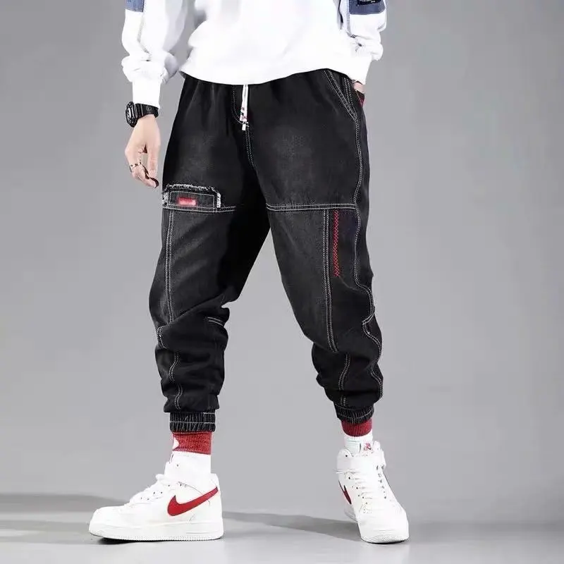 

Spring And Autumn New Men's Loose Jeans Men's Korean Fashion Before And After Pocket All-match Straight Tube Harun Leg Pants