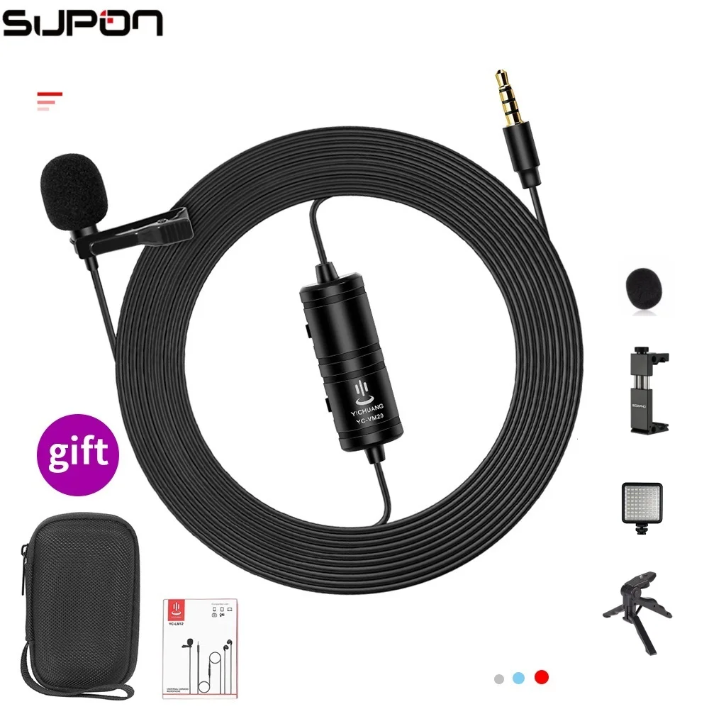 YC VM20 3 5 мм Аудио Видео Запись петличный нагрудный микрофон с зажимом для iPhone Android