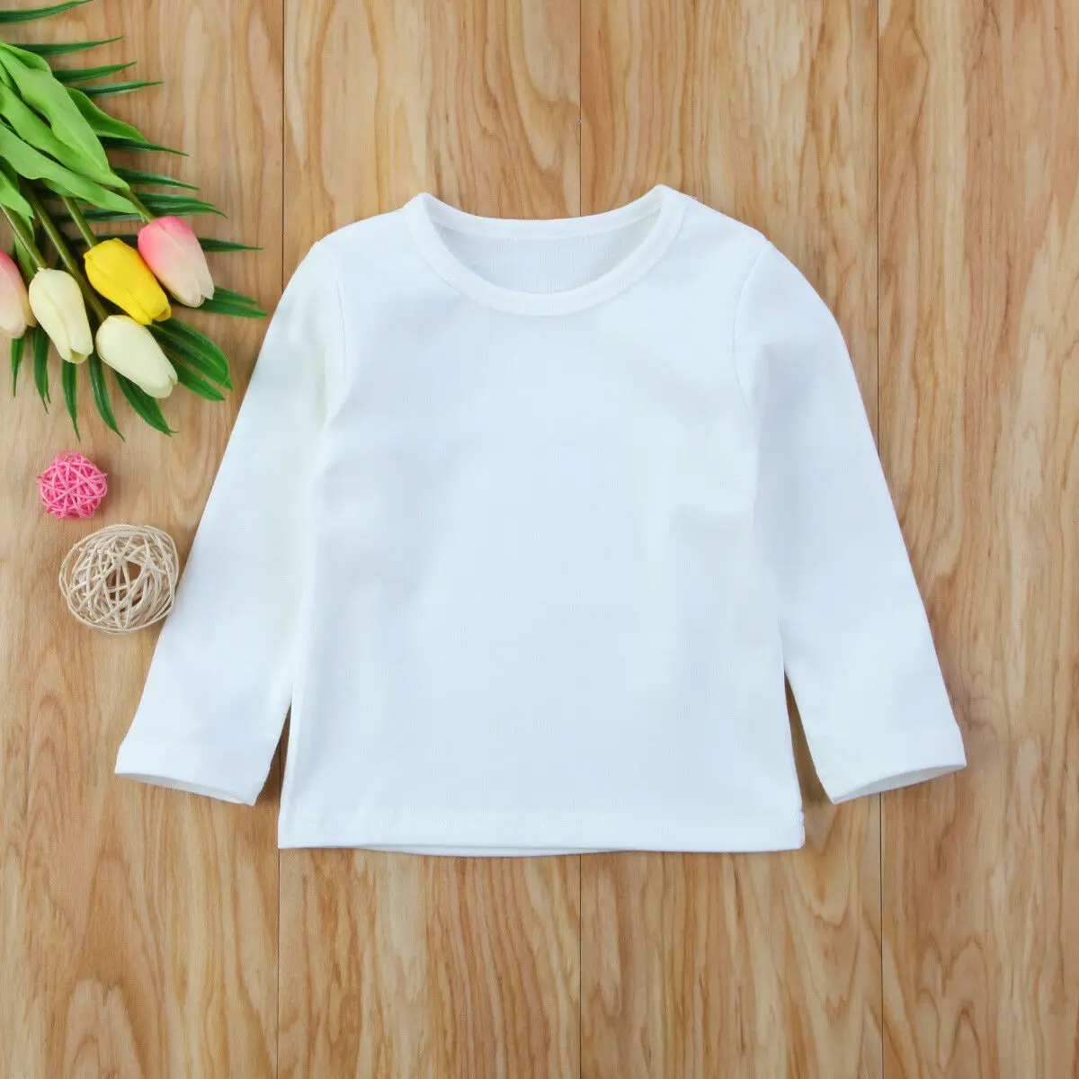 

New Comfort Newborn Infant Kids Baby Long Sleeve Cotton Clothing T-shirt Tops 2019 New Casual girls tops solid color