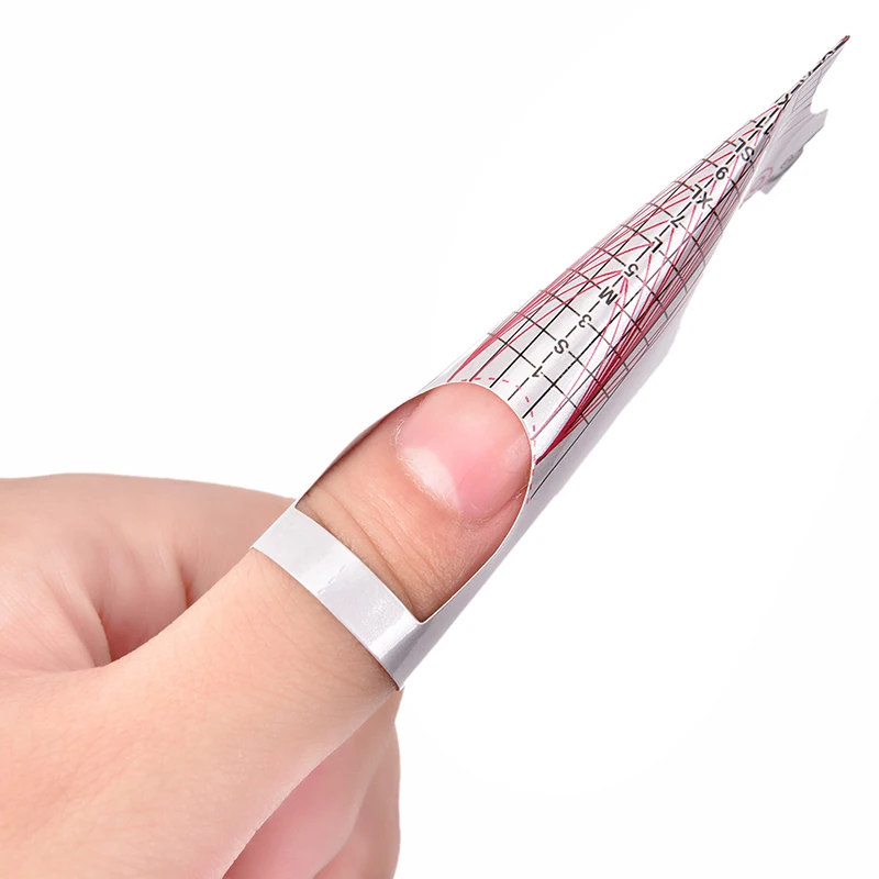 

100 шт. самоклеющиеся наклейки для форм ногтей для акриловых УФ-гелевых наконечников для наращивания ногтей французские инструменты для сам...