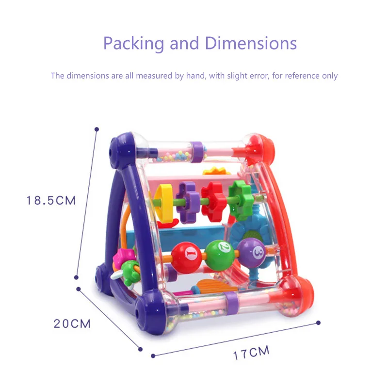 

Baby Puzzle Activity Play Cube Toy Infant Triangle Rattle Toys Intelligence Enlightening Hand Bell Education Toys Christmas Gift