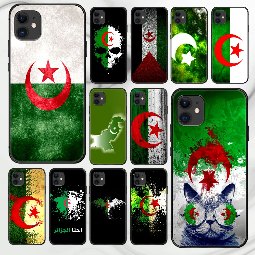 Чехол для телефона с флагом Алжира чехол iphone 5 5s se 2020 6 6s 7 8 12 mini plus X XS XR 11 PRO MAX черный