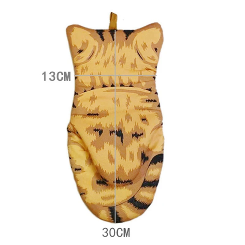 

1 Pair of Pure Cotton Cat Oven Gloves Baking Insulation Gloves & 1pc 40X60cm Silicone Baking Pad Non-Stick Kneading Mat