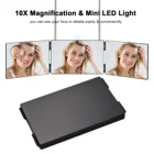 Зеркало для макияжа с 10-кратным увеличением и светодиодной подсветильник кой