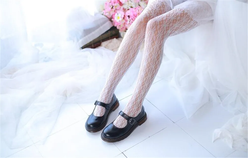 Сексуальные женские колготки с розовым цветком кружевные сетчатые ажурные чулки