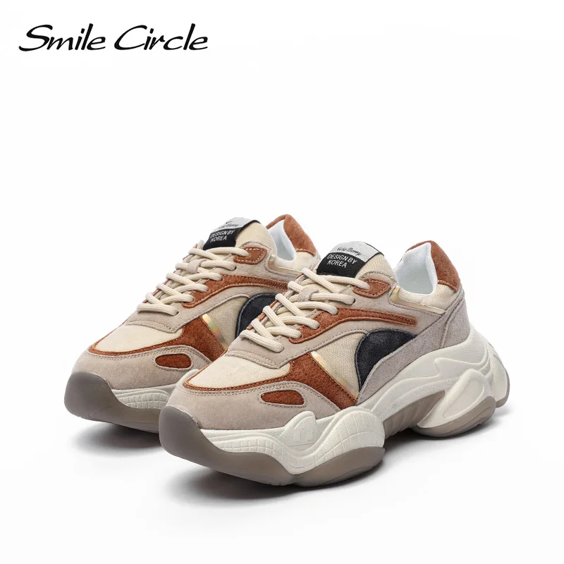 полуботинки на платформе Женские замшевые кроссовки Повседневные Дышащие