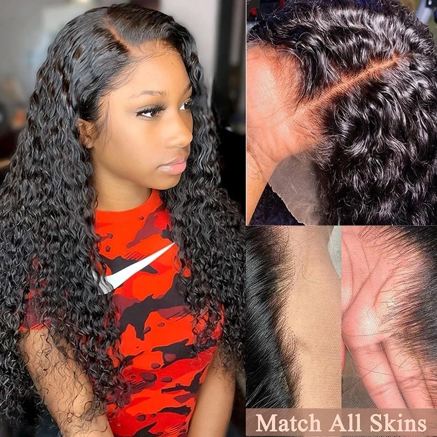 13X4 13X6 HD Lace Frontal Wigs Curly Front Human Hair Brazilian Kinky Wig For Women 4x4 5X5 Closure 360 on.13X4 13X6 Парики с густым кружевом HD на передней полосе, вьющиеся, из натуральных волос бразильского типа, с непослушными локонами для женщин. Закр