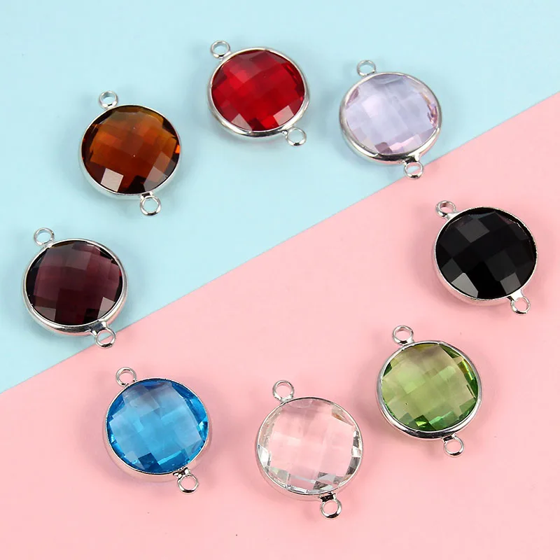 10pcs14mm коричневый черный многоцветный круглый сплав кристалл ювелирный