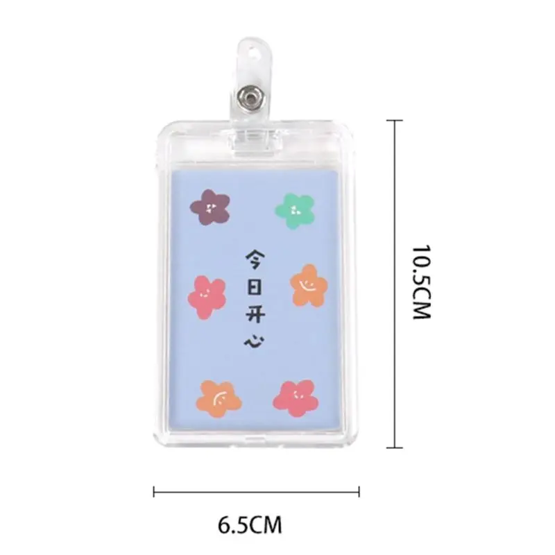 

Transparent Acrylic Name Card Holder Retractable Cute Bank ID Card Cover Case