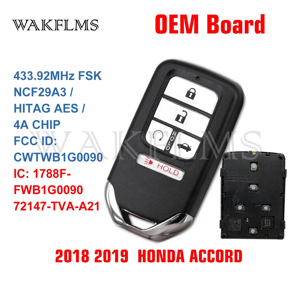 Оригинальная плата Smart Remote Key Fob для Honda Accord 2018 2019 CWTWB1G0090 72147 TVA A21|Ключ от авто| |