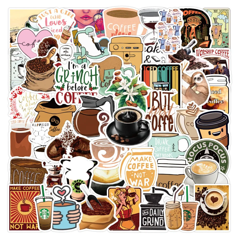 50 шт. Милый Винтажный Набор наклеек в виде кофейни наклейки для скрапбукинга