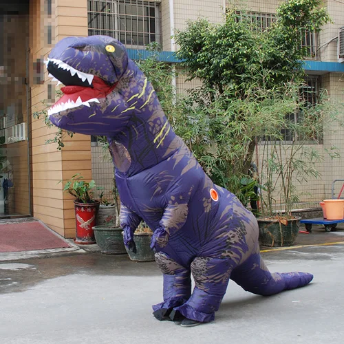 Фиолетовый T-REX для взрослых, надувной костюм динозавра, карнавальный костюм для костюмированной вечеринки в виде животного, нарядное платье, комбинезон, костюм на Хэллоуин для женщин - Цвет: Фиолетовый