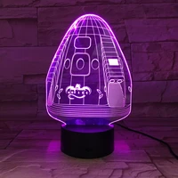 spaceship 3d night light creative spaceship toys 7 color change led table lamp childrens bedroom decoration birthday xmas gifts