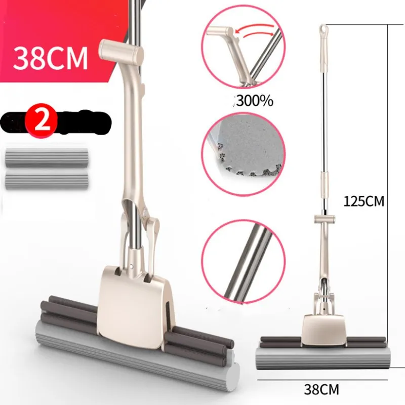 Швабра с губкой для мытья пола впитывающая губка ленивых нажимом спереди