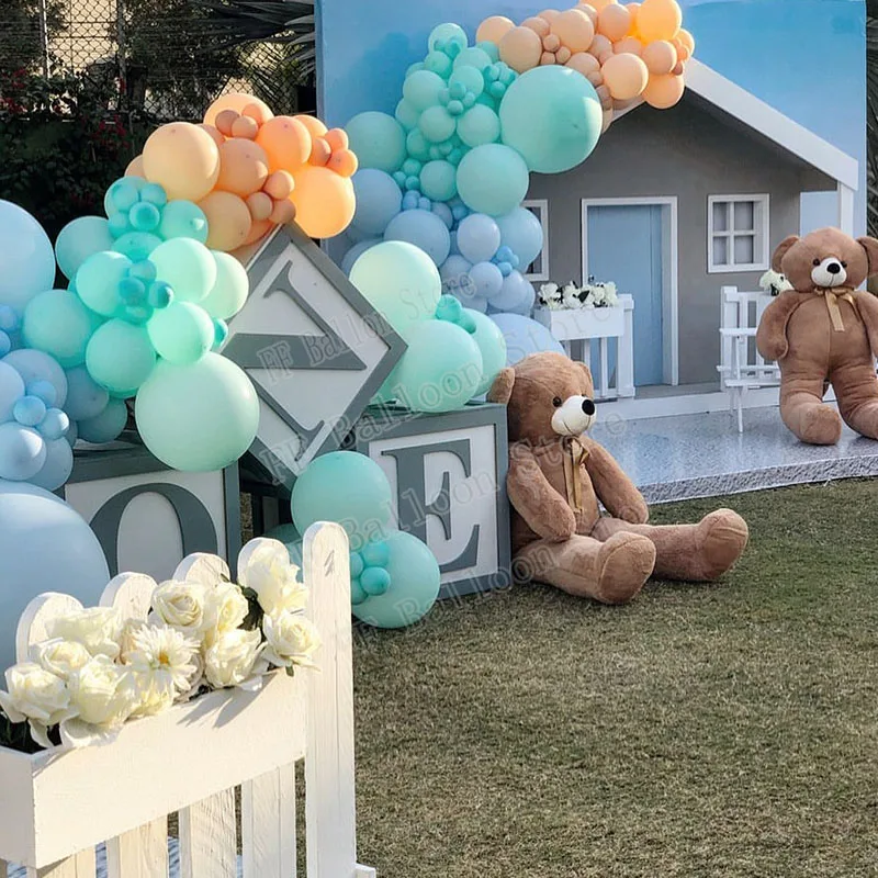 

213pcs Latex Balloons Tiffany Blue Maca Blue Balloons Metallic Blue Art Shape Wedding Decoration Birthday Party Helium Ballons
