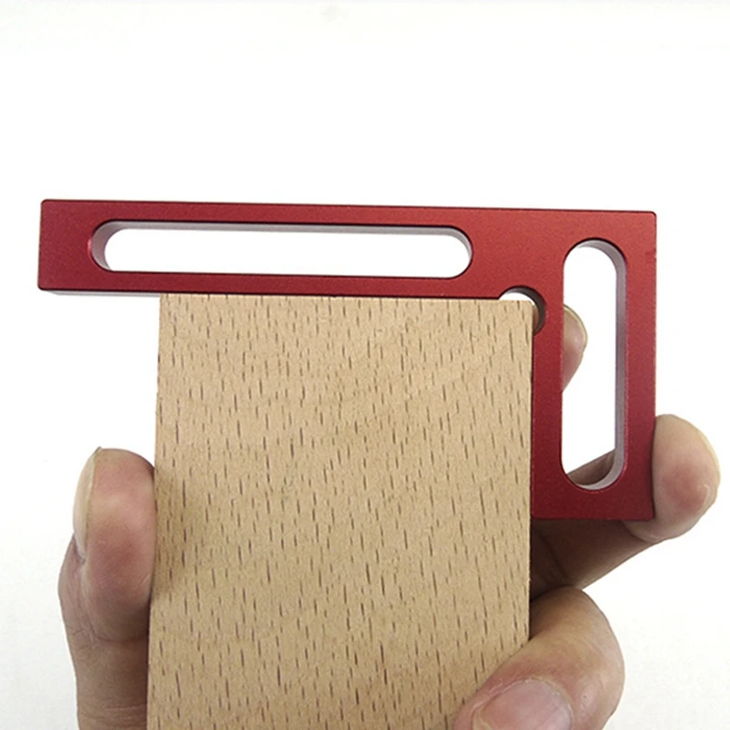 

100mm L-Square Mini Square with Dowel Drill Guide Aluminum Alloy 3-Hole Drill Bit Guide Jig Positioner Locator