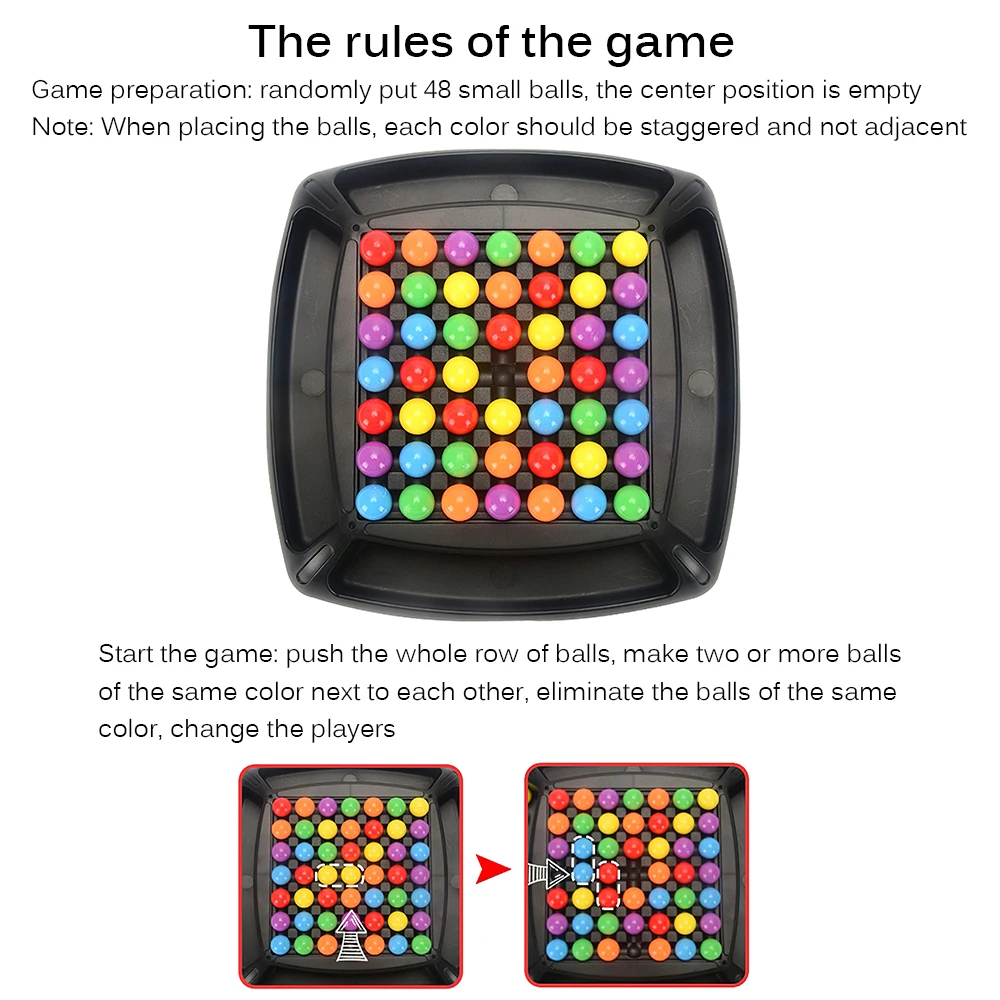 

Rainbow Ball Puzzle Magic Chess Board Games Elimination Training Colorful Interactive Jigsaw Montessori Set Educational toys