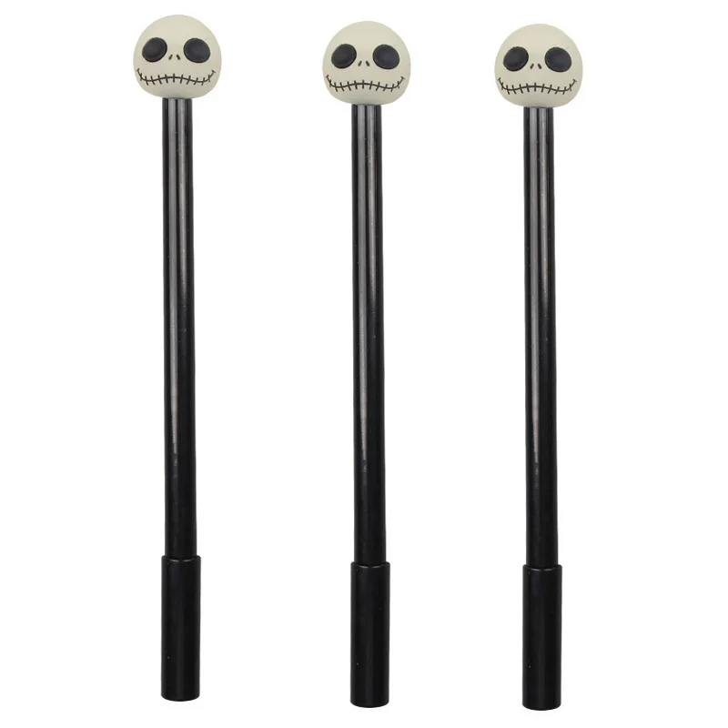 3pcs 3 шт./лот, серебристая ручка 0,5 мм, черные ручки для школы, гелевая ручка каваи, школьные принадлежности, милые ручки, канцелярские гелевые 40111 - Цвет: 3pcs