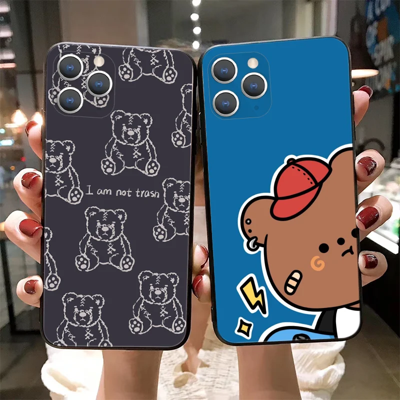 

Little Bear Boutique Phone Case for iPhone 13 Pro Max Black Anti-fall case for iPhone 12 11 Pro Max XR XS SE 5 6S 7 8 Plus