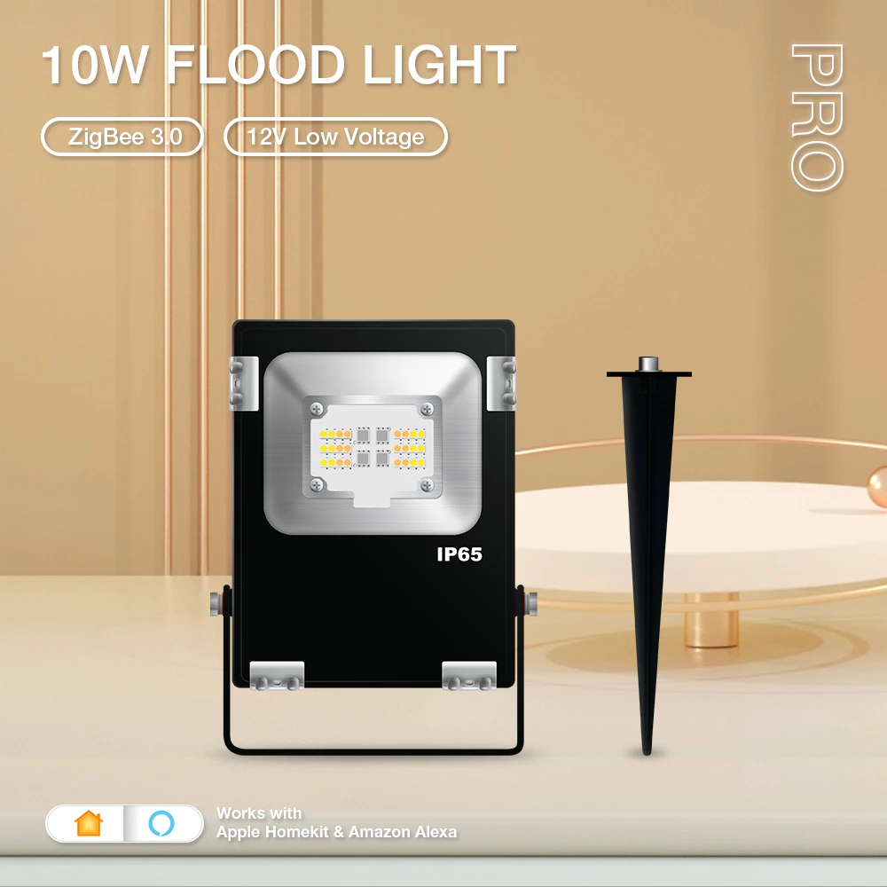 

Gledopto Zigbee3.0 10W 12V RGBCCT Floodlight Outdoor LED Lights Pro APP/Voice/RF Remote Control Waterproof Garden Lamp Dimmable