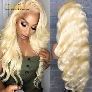 613 Blonde Lace Front Wigs Remy Brazilian Body Wave 13x4 Lace Front Human Hair Wigs Transparent Lace