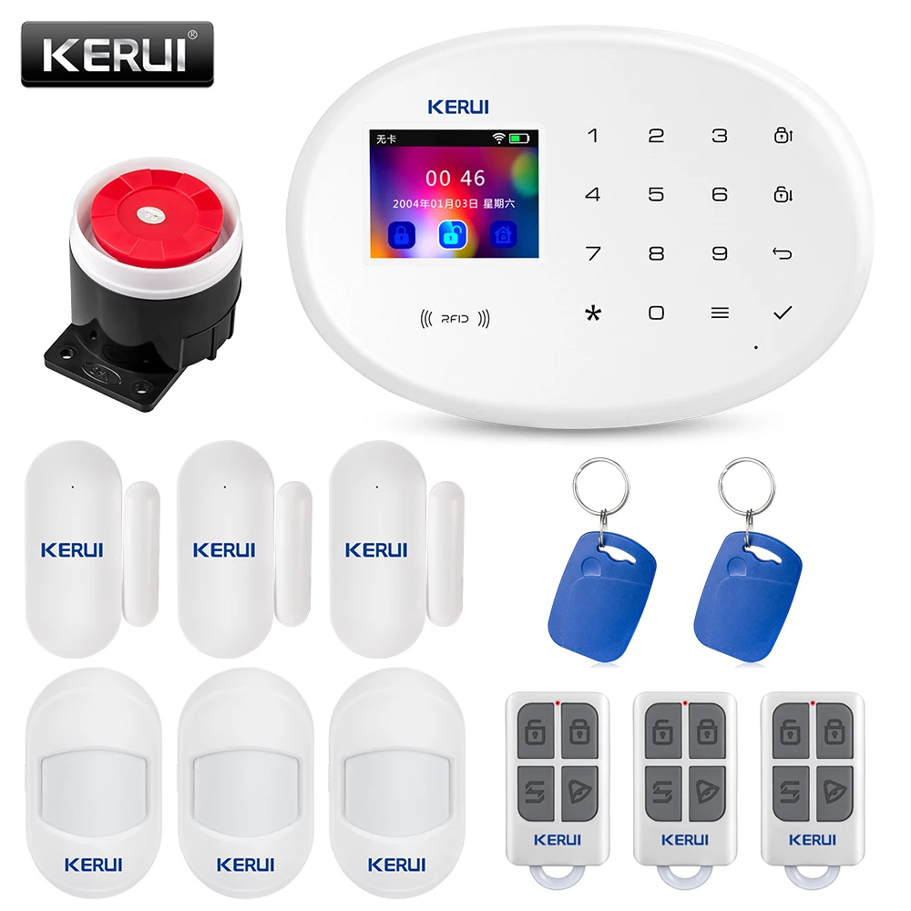 Система сигнализации KERUI W20 2 4 дюйма 4G GSM Wi-Fi | Безопасность и защита