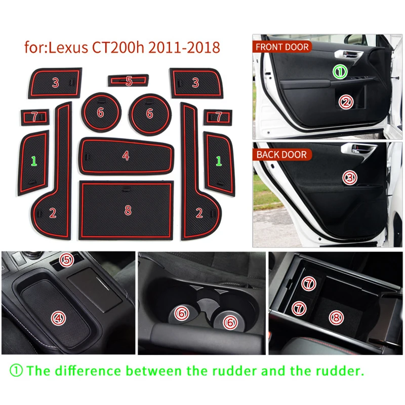 Для Lexus CT200H 2011 2018 слот коврик для двери Воды Coaster автомобильный Противоскользящий