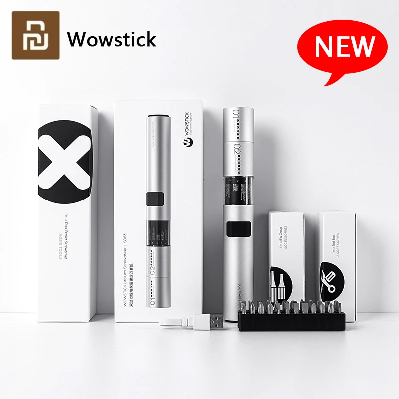 

NEW2022 Xiaomi youpin Wowstick 12 In 1 Dual Power Lithium Electric Screwdriver 3LED Lights Rechargeable Screw Driver Kit