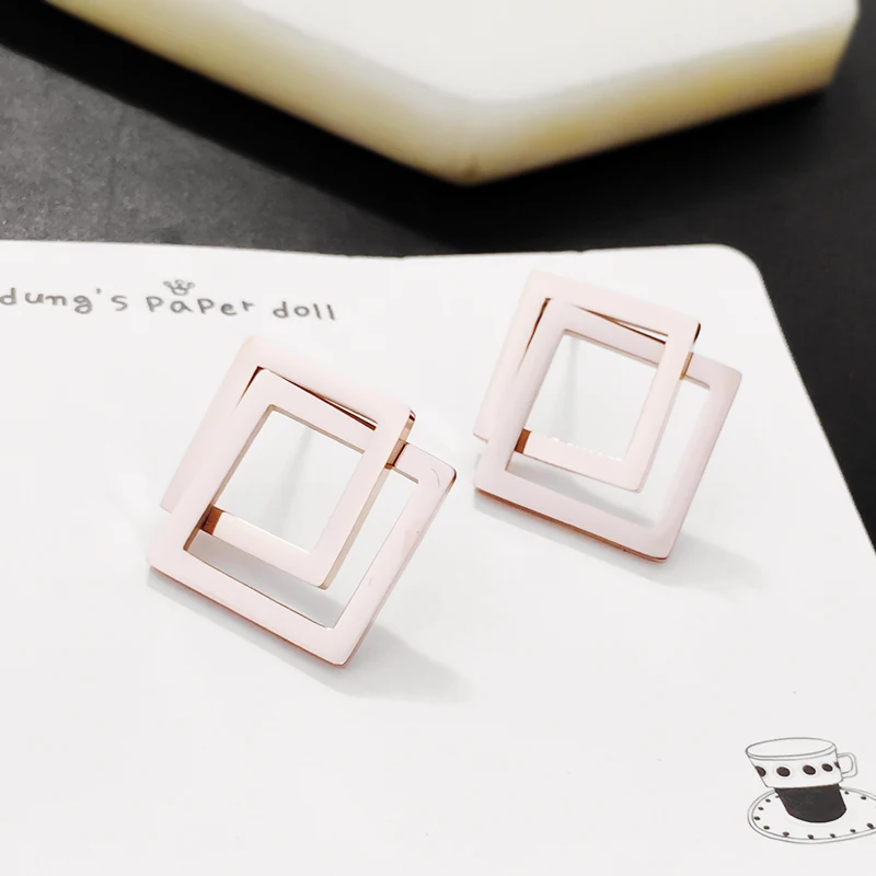 TS из нержавеющей стали на цепочке серьги не вызывает аллергии одна пара в