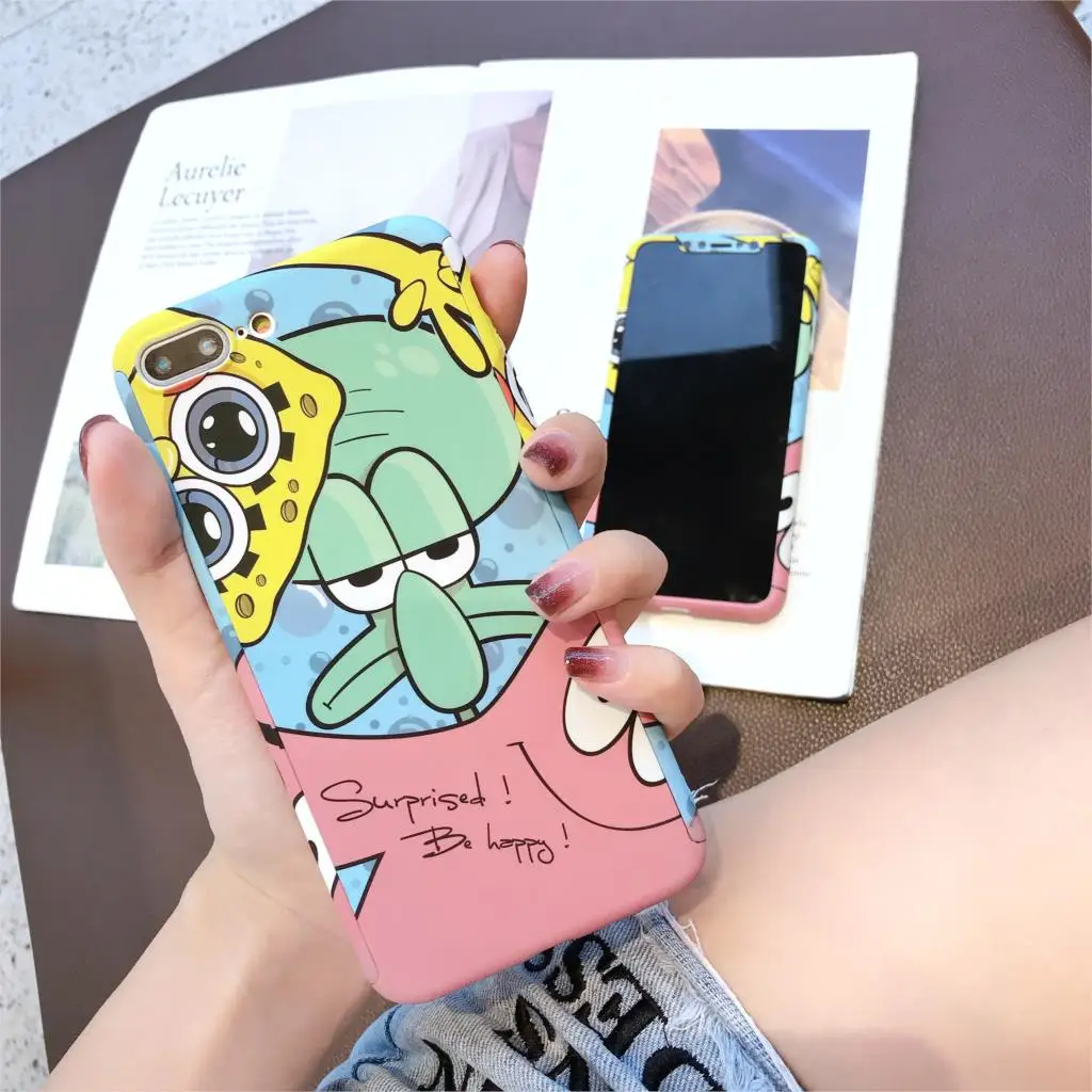 360 чехол с милым рисунком том Джерри для iPhone X, XR, XS, Max, 6, 6 S, 7, 8 Plus, 5, 5S, SE, тонкий жесткий чехол с изображением аниме i Phone Cat mouse, стекло