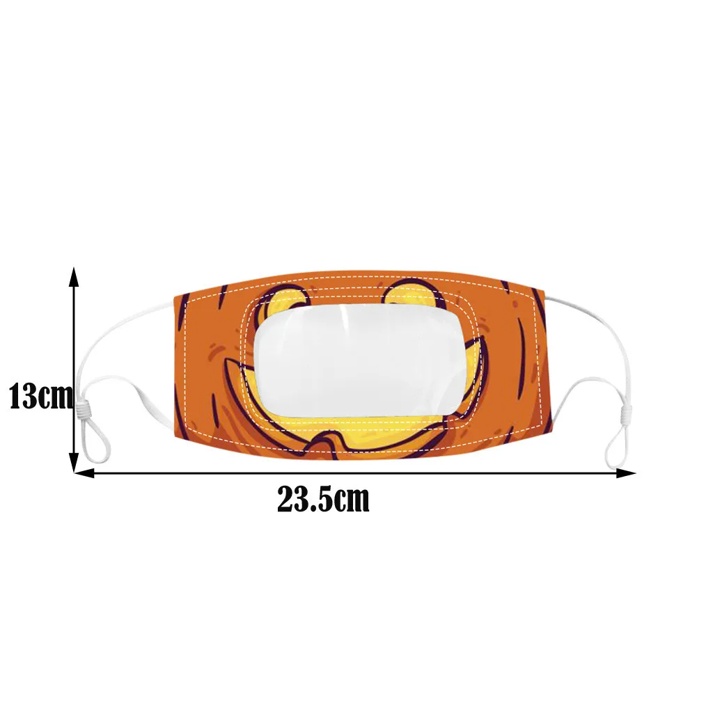 

Adult Halloween Cartoon Smile Clear Mouth Expression Lip Reading Face Mask Dustproof Protective Mask Costume Accessories #45