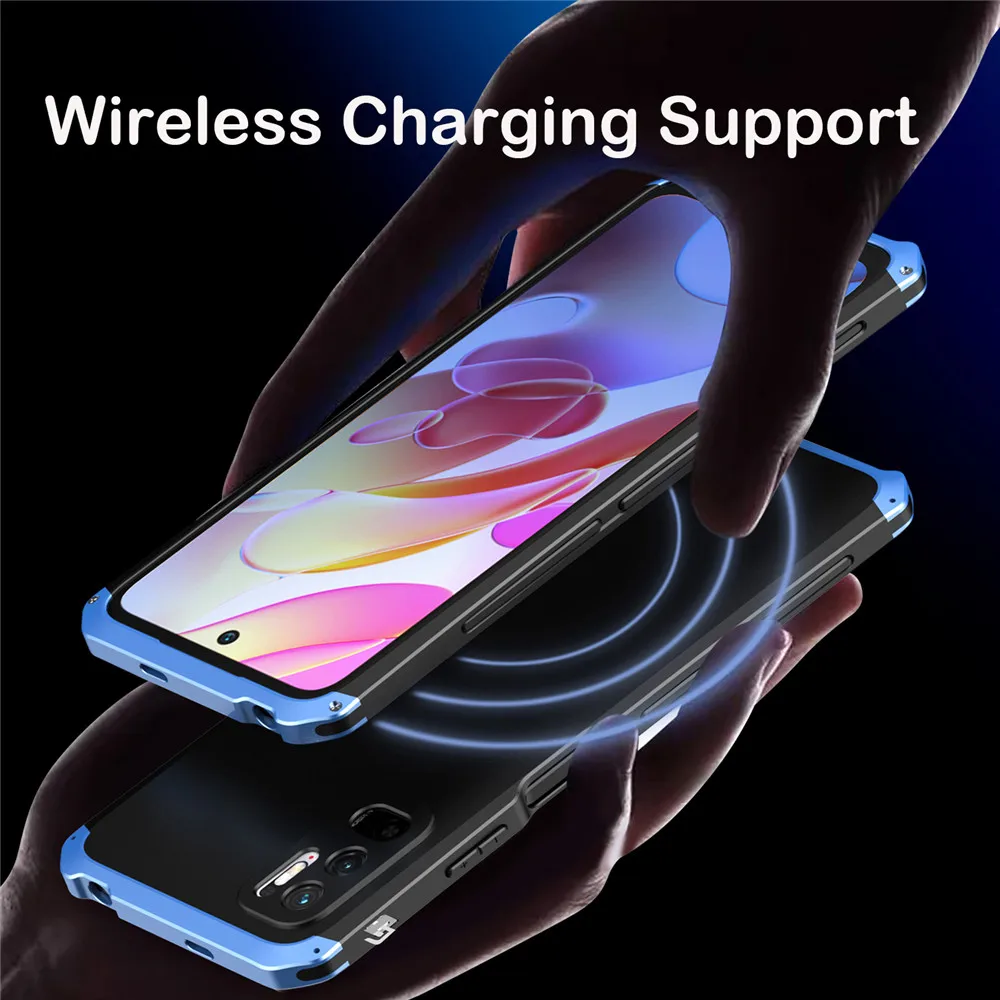 shockproof metal armor case for xiaomi redmi note 8 pro 9t case aluminum frame matte pc cover for redmi note 9t 10 6 7 pro case free global shipping