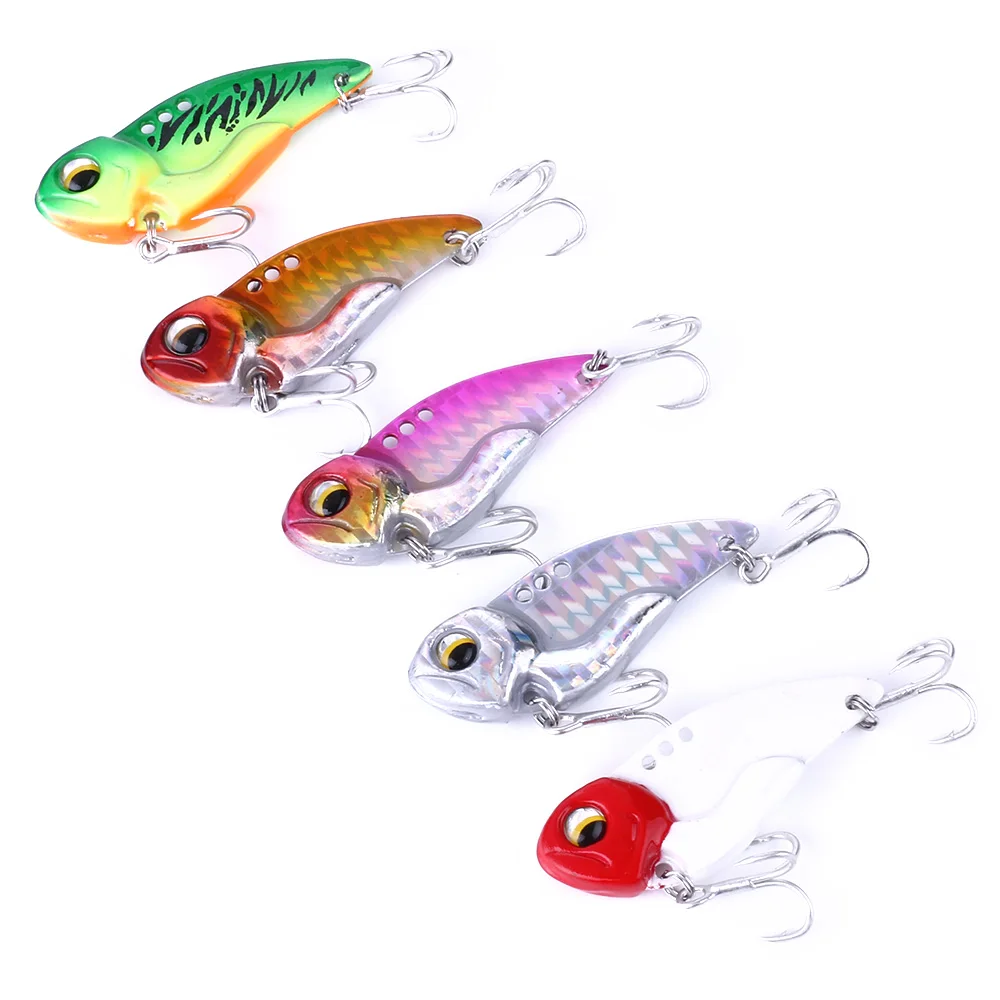 Fishing Lure 7g 14g 20g Metal VIB Hard Spinner Blade Bait with Treble Hooks for Bass Walleyes Trout Spoons | Спорт и развлечения